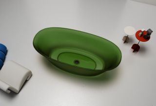 Прозрачная ванна ABBER Kristall AT9707Emerald из полиэфирной смолы 170x75см зелёный